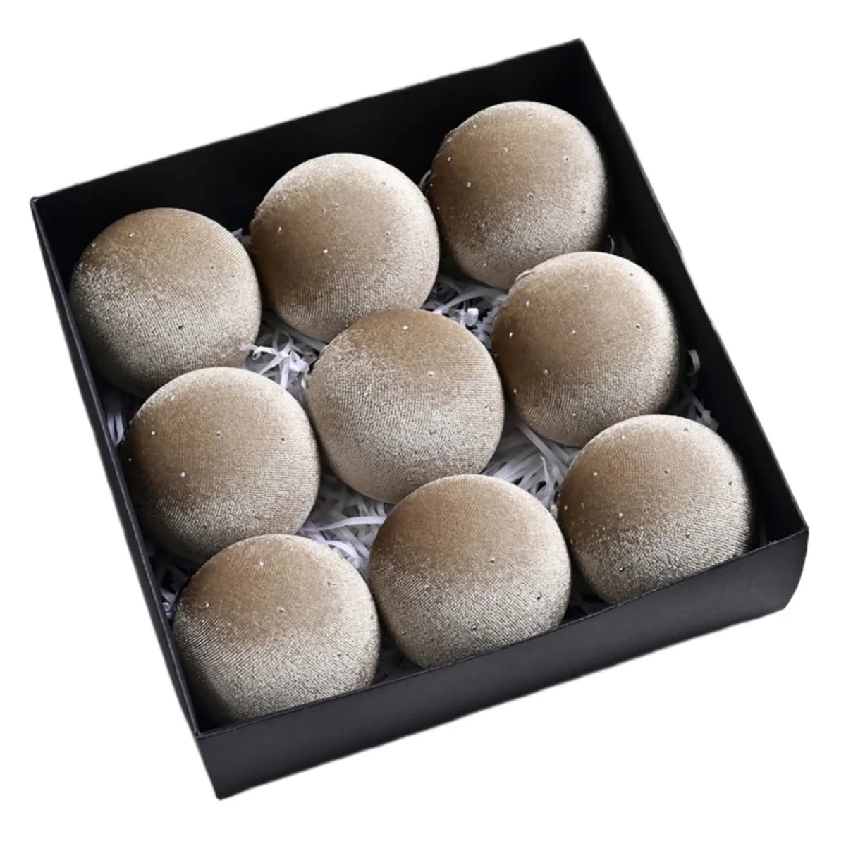 Velvet Christmas Ornaments Set of 9