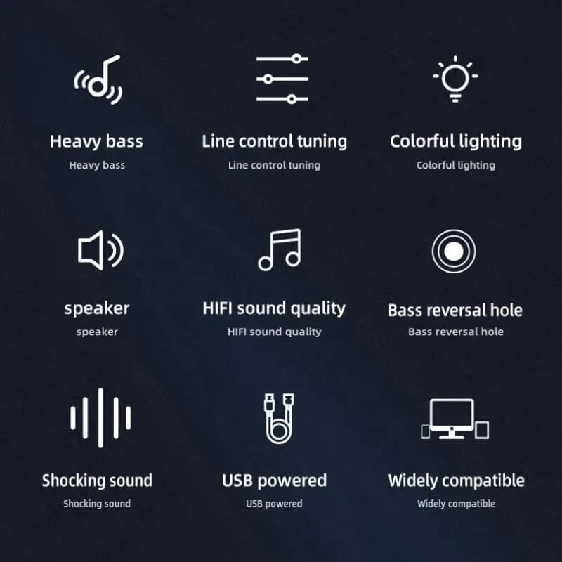 USB Wired Desktop Computer Speakers with Microphone