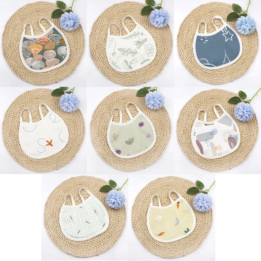 Baby Bib Newborn Products Baby Printed Waterproof Lace Up Bib Children's Boy and Girl Eating Bib Drool Towel Absorbent Towel