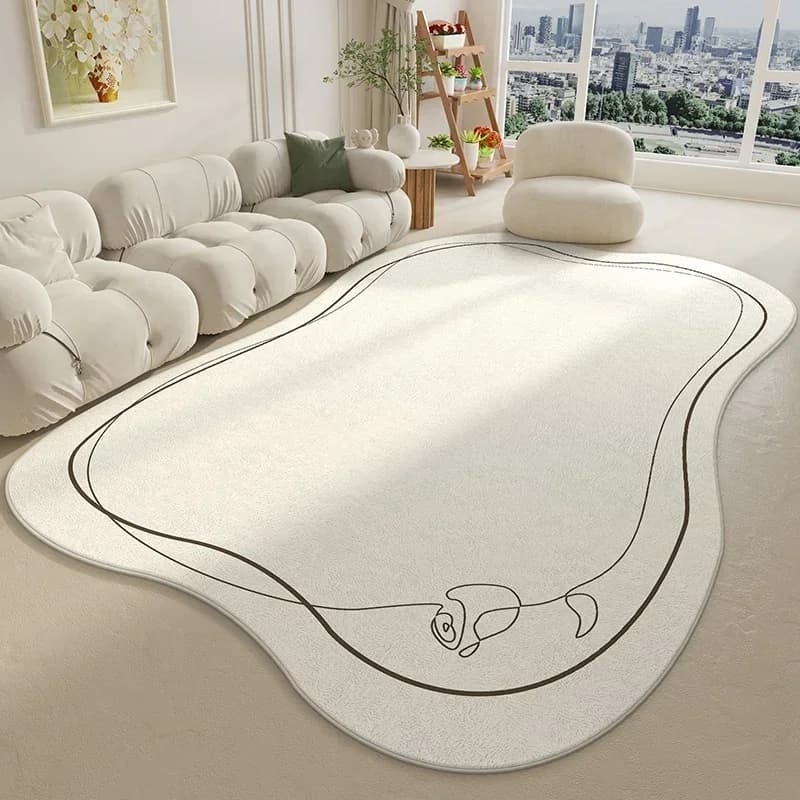 White Shaggy Large Area Rug For Home