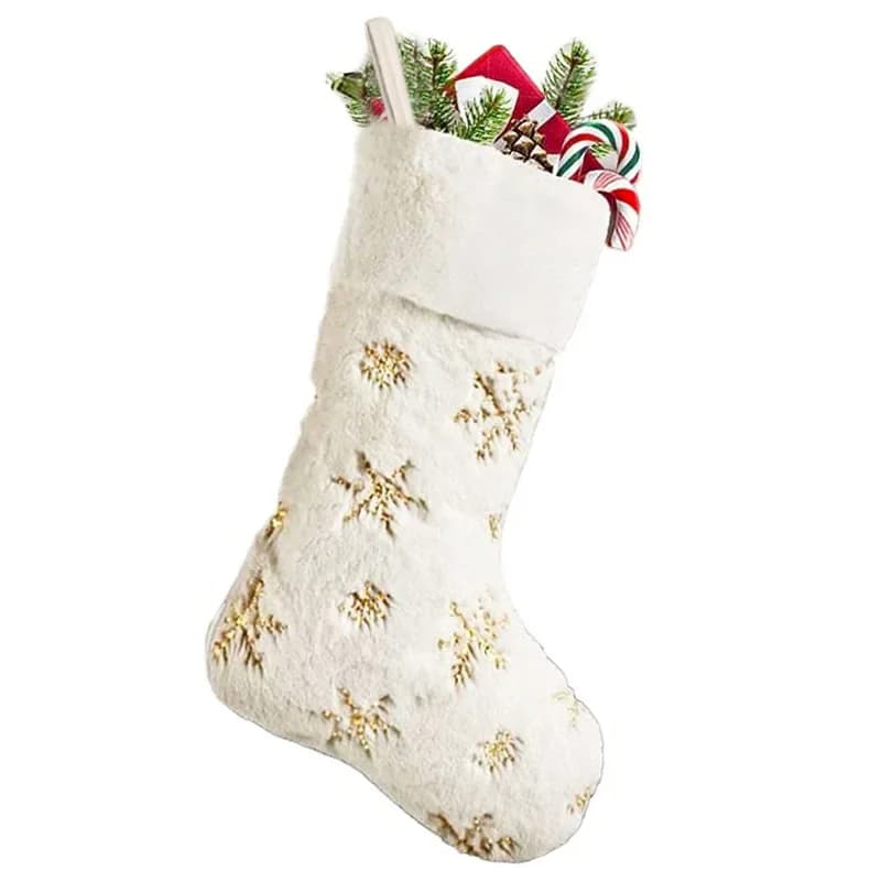 Christmas Stocking with Gold and Silver Sequins