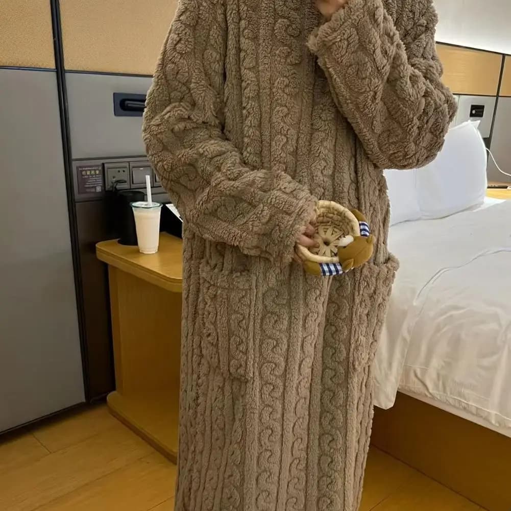 Women's Coral Velvet Winter Nightgown