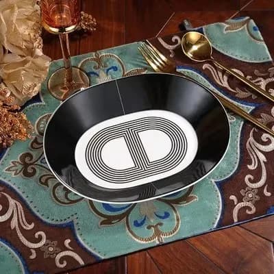 Ceramic Bone China Oval Condiment Plate Set