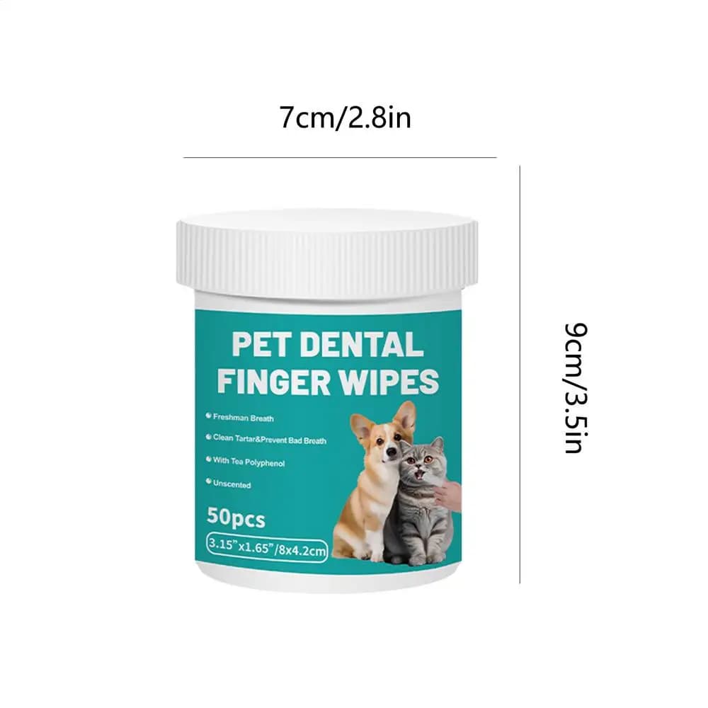 Pet Disposable Cleaning Wipes Dog Teeth Cleaning Finger Wipes Cat Ear and Eye Beauty Wipes Cat Hygiene and Beauty Products 50pcs