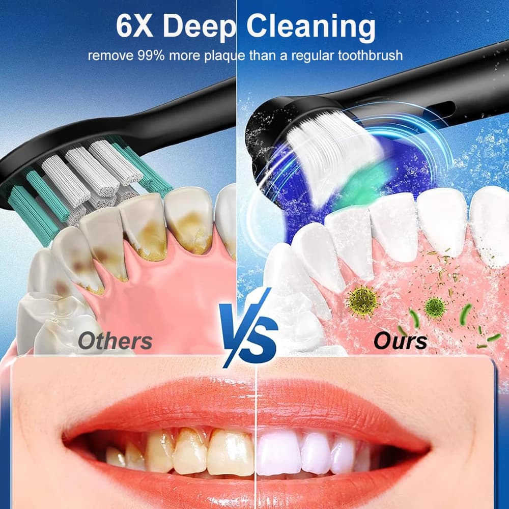 Electric Rotary Toothbrush With Eight Brush Heads