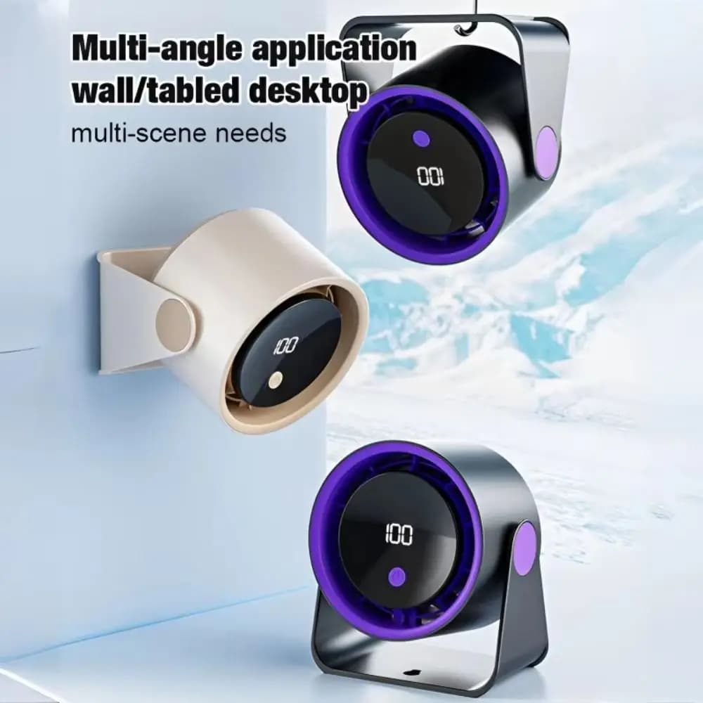 Adjustable Angle Desktop Fan with 5-Speed Control
