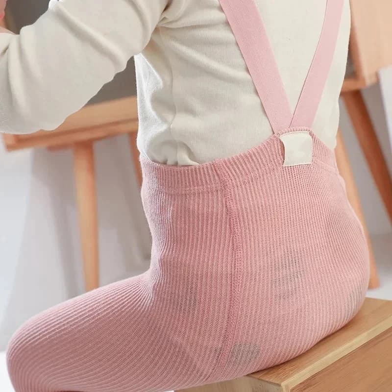 Cotton Elastic Suspender Tights for Girls