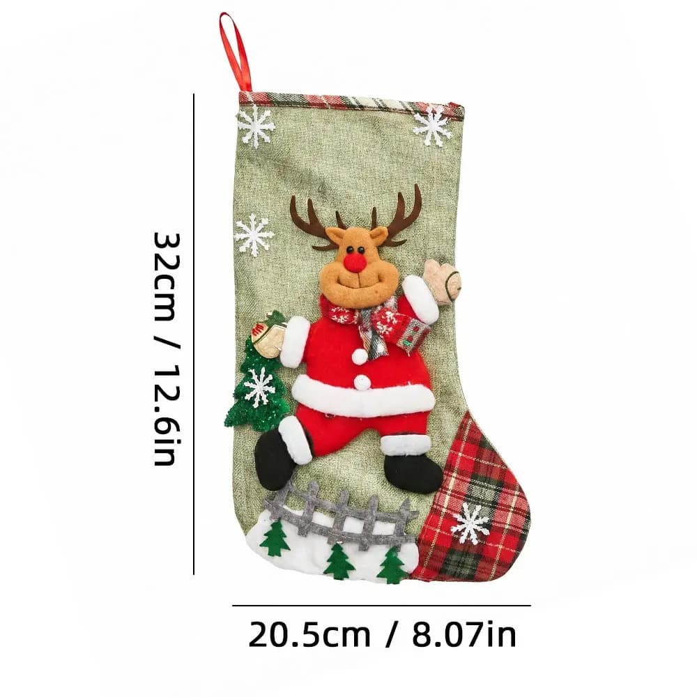 Personalized Christmas Stocking with Holiday Decorations