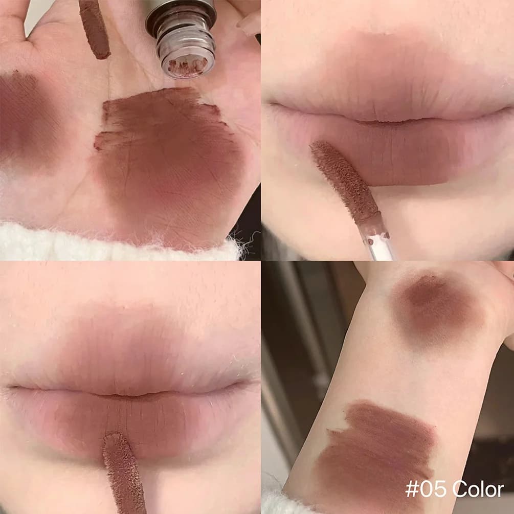 Matte Finish Lip Glaze with Velvet Texture