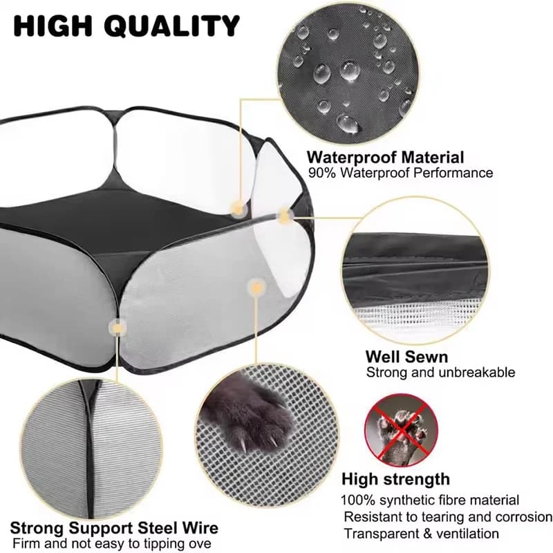 Portable Foldable Pet Playpen With Cover