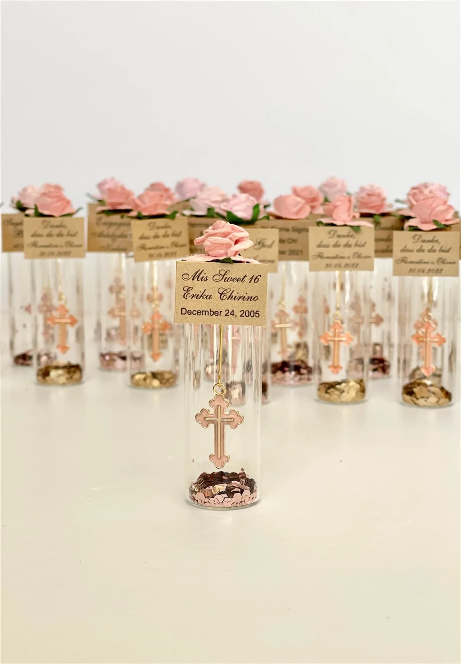 Personalized Glass Dome Rose Favors
