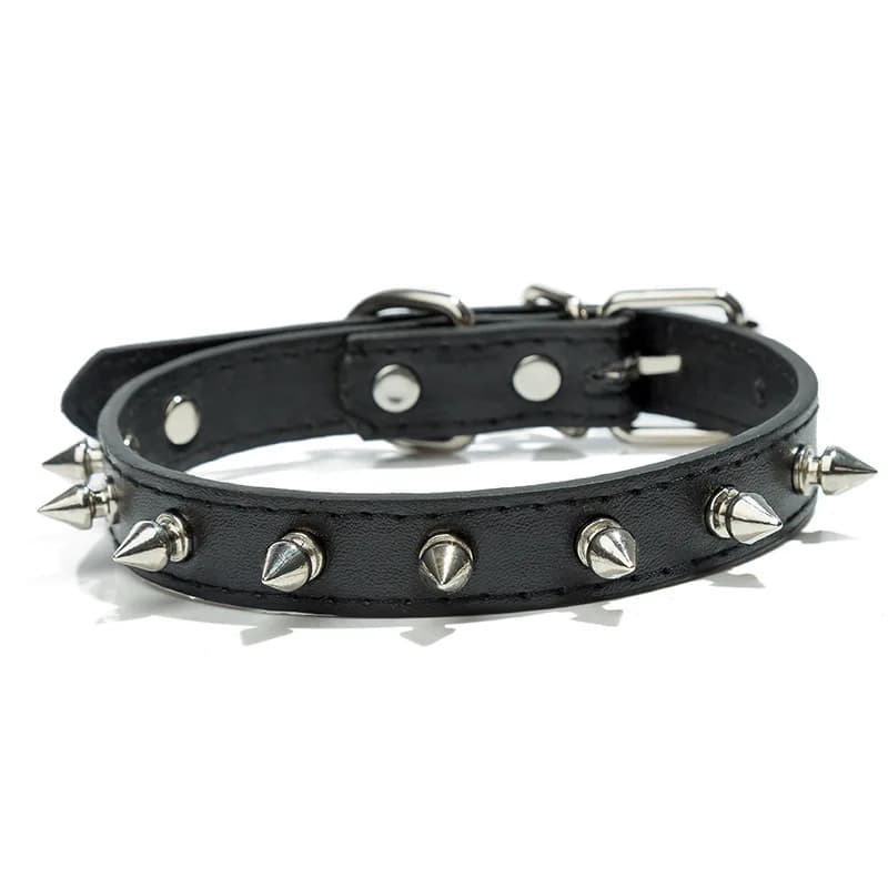 Adjustable PU Leather Spiked Dog Collar