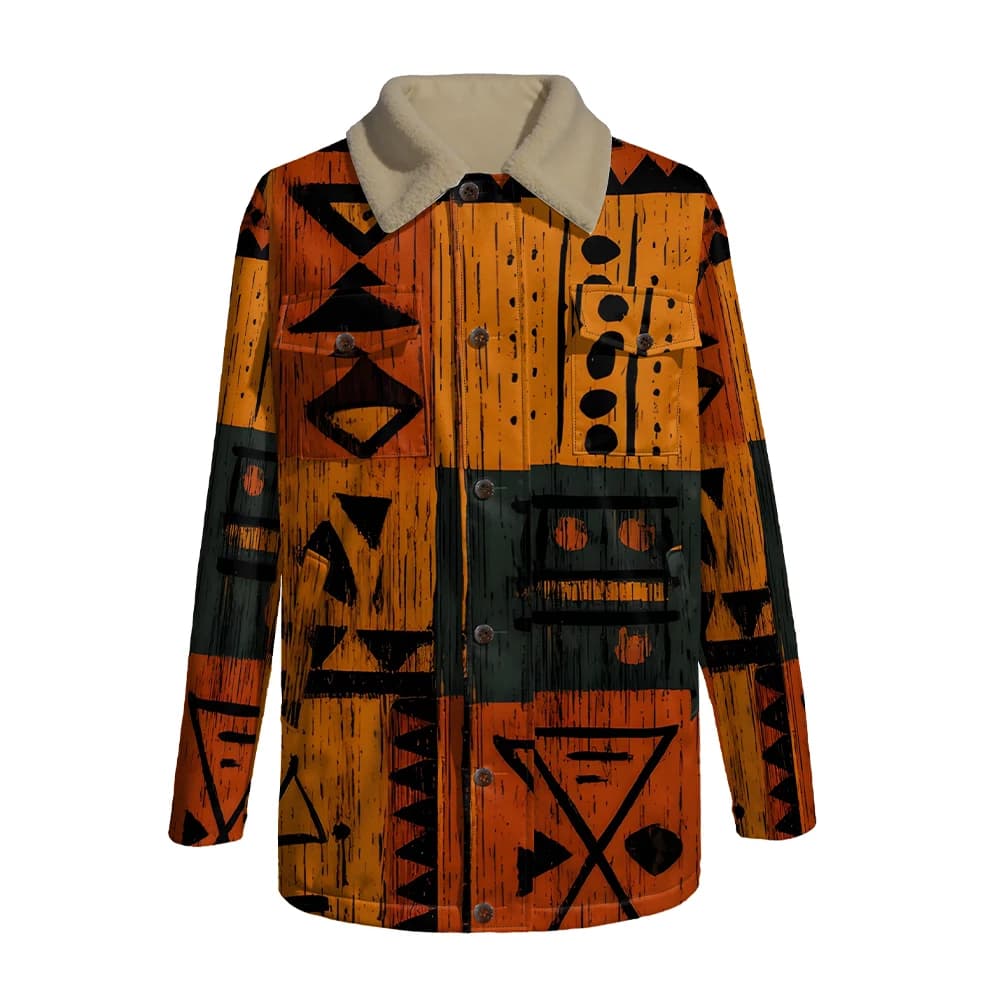Retro Geometric Parka Jacket
