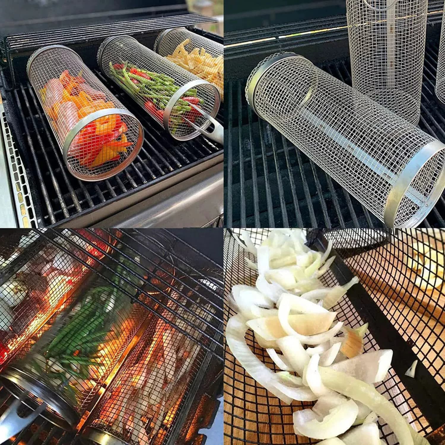Cylindrical BBQ Grill Basket