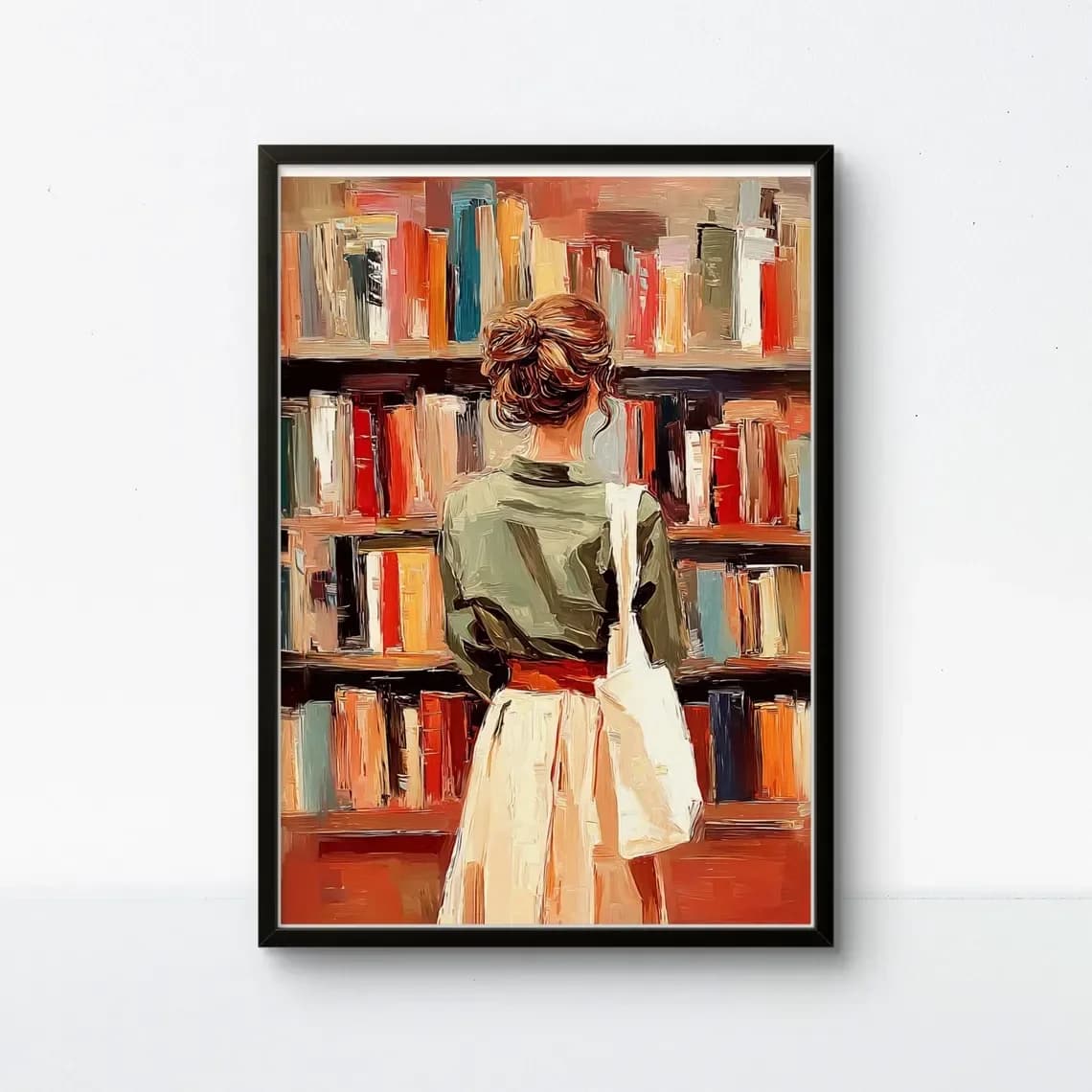 Woman Reading Bookstore Art Print