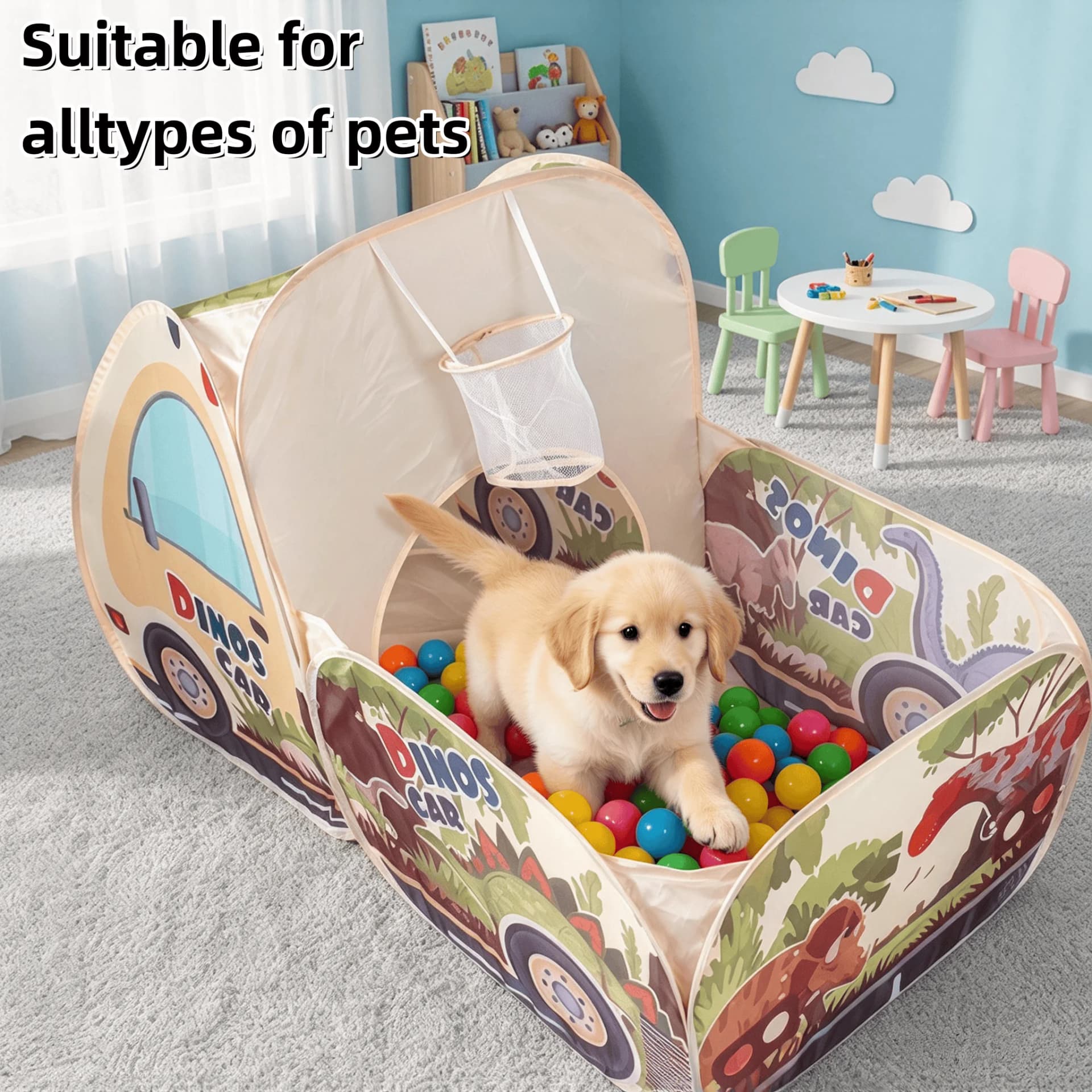 Dinosaur Foldable Pet Playpen Enclosure