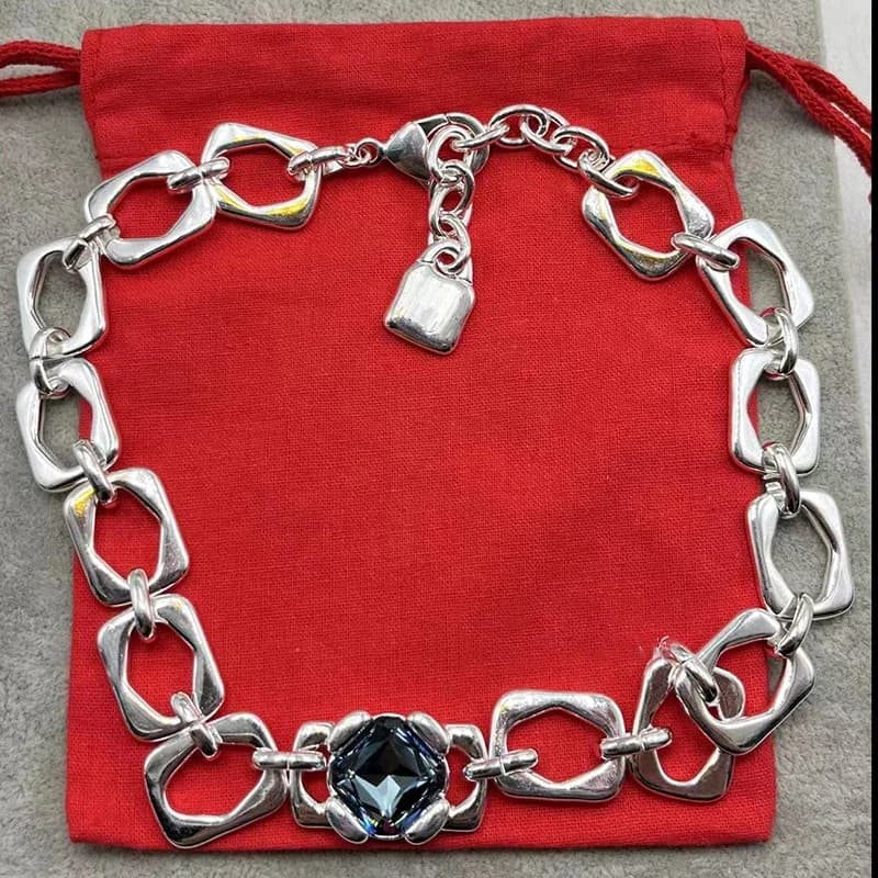 Crystal Pendant Necklace and Bracelet Set