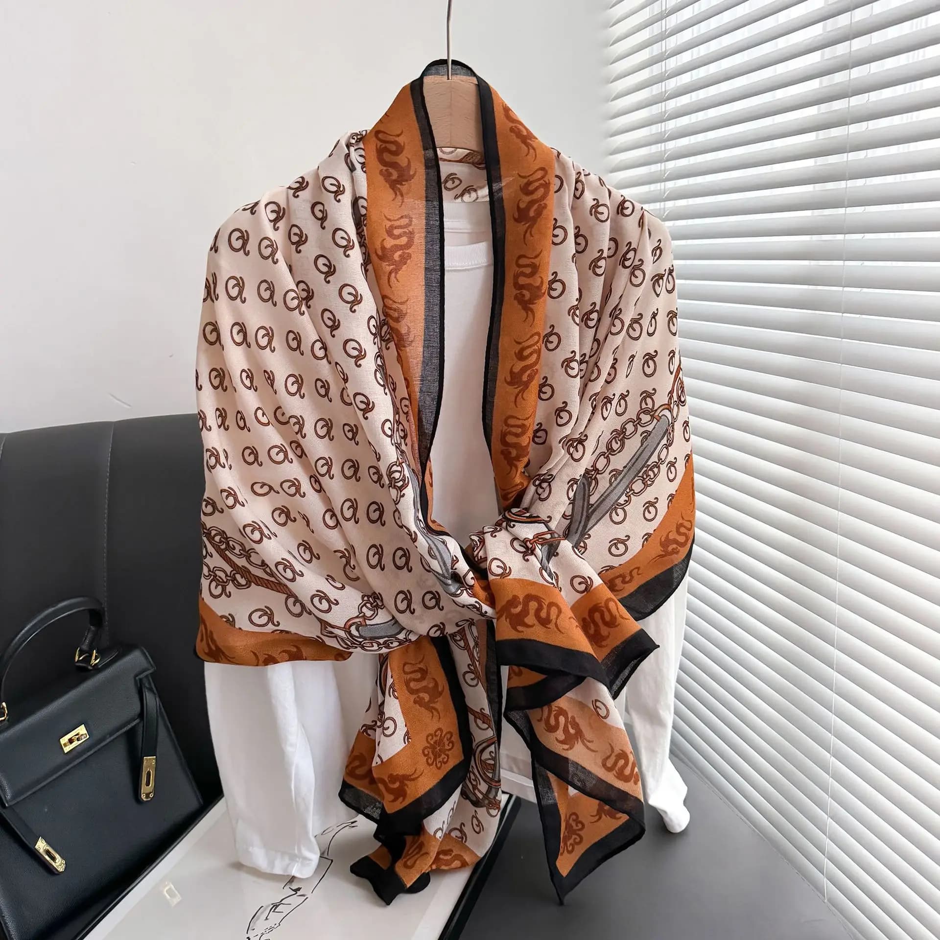 Lightweight Cotton Linen Long Scarf Wrap