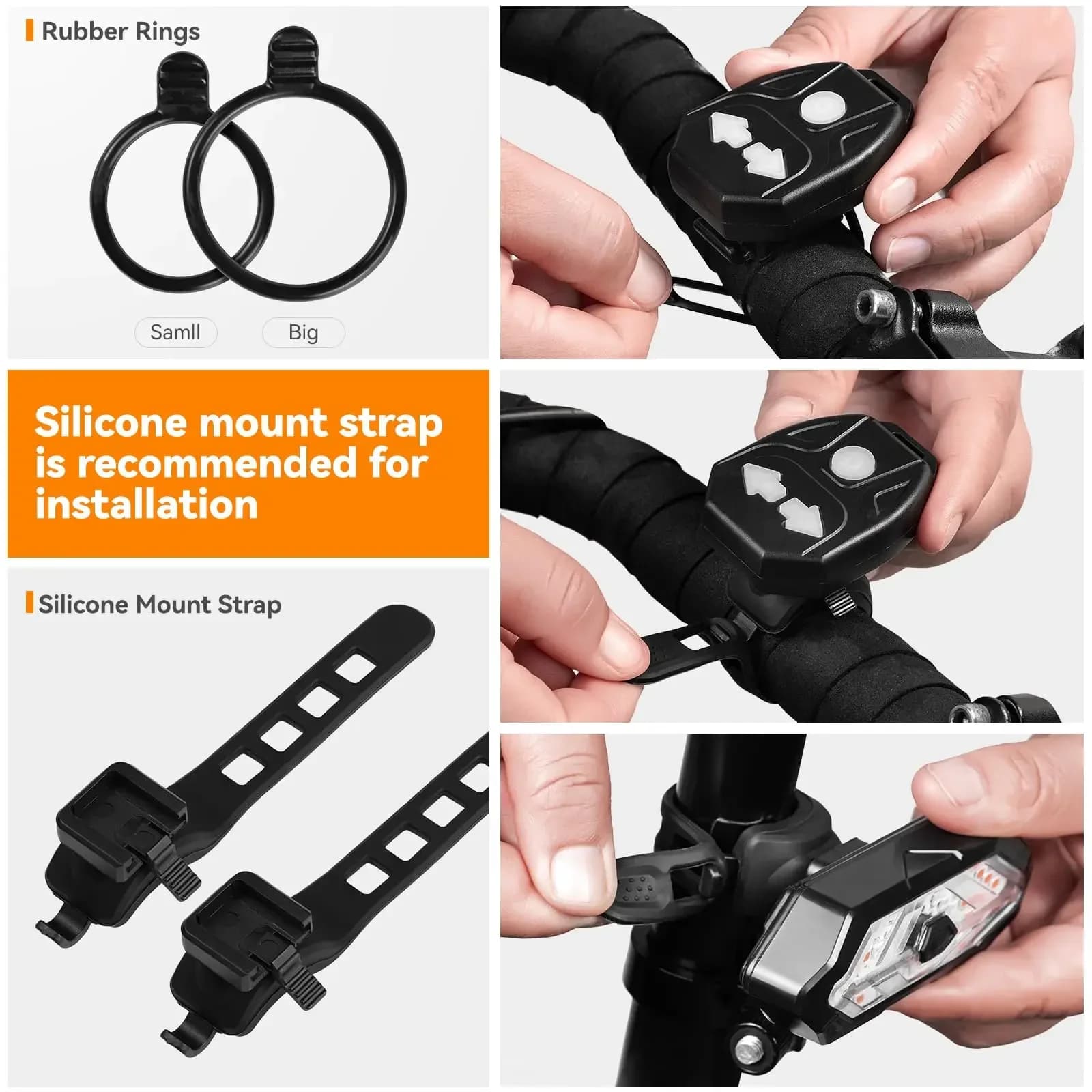 USB Rechargeable Bicycle Light Set With Turn Signal