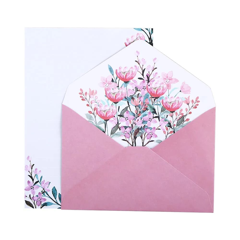Floral Letter Writing Paper Set with Envelopes