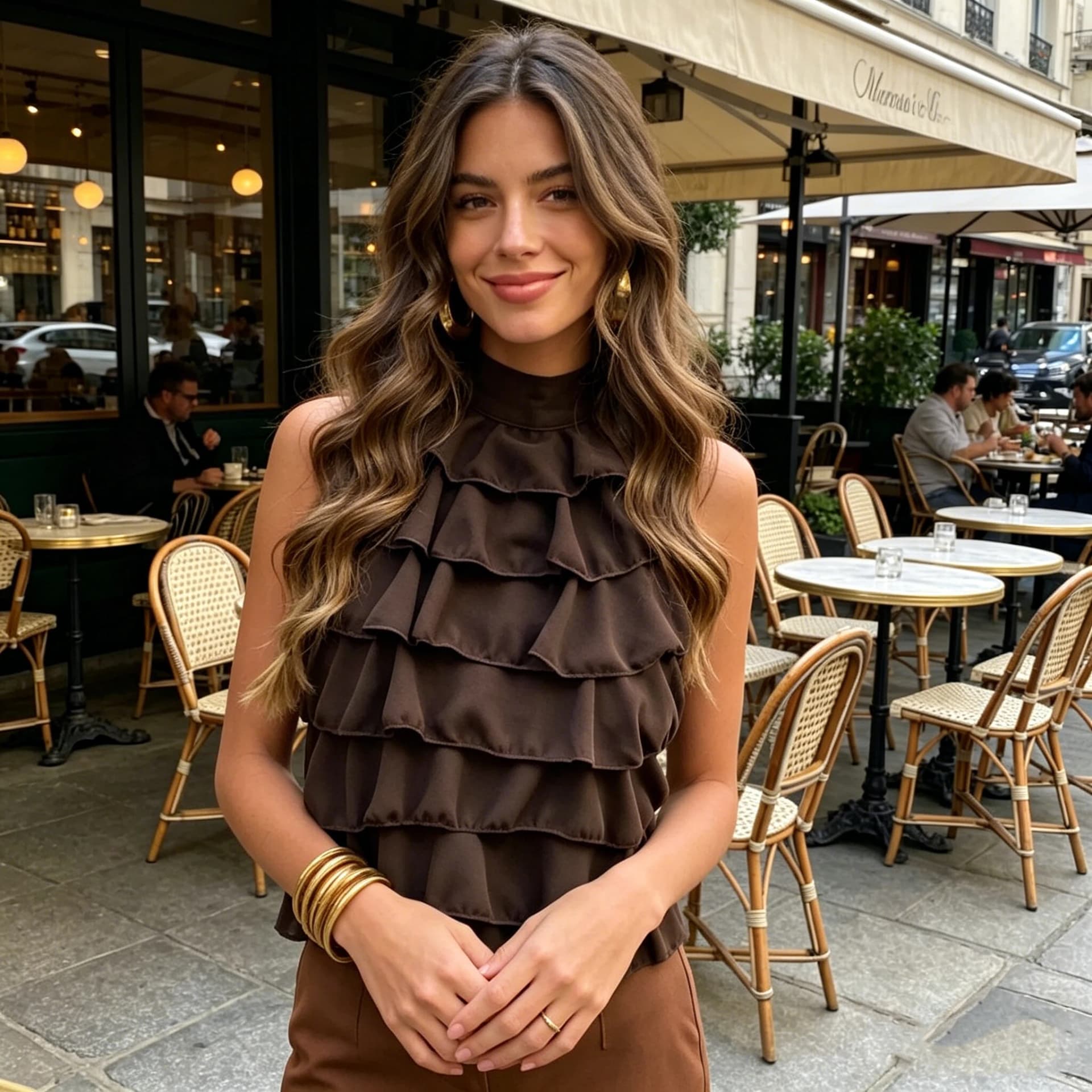 Halter Tie-Up Ruffle Tank Top