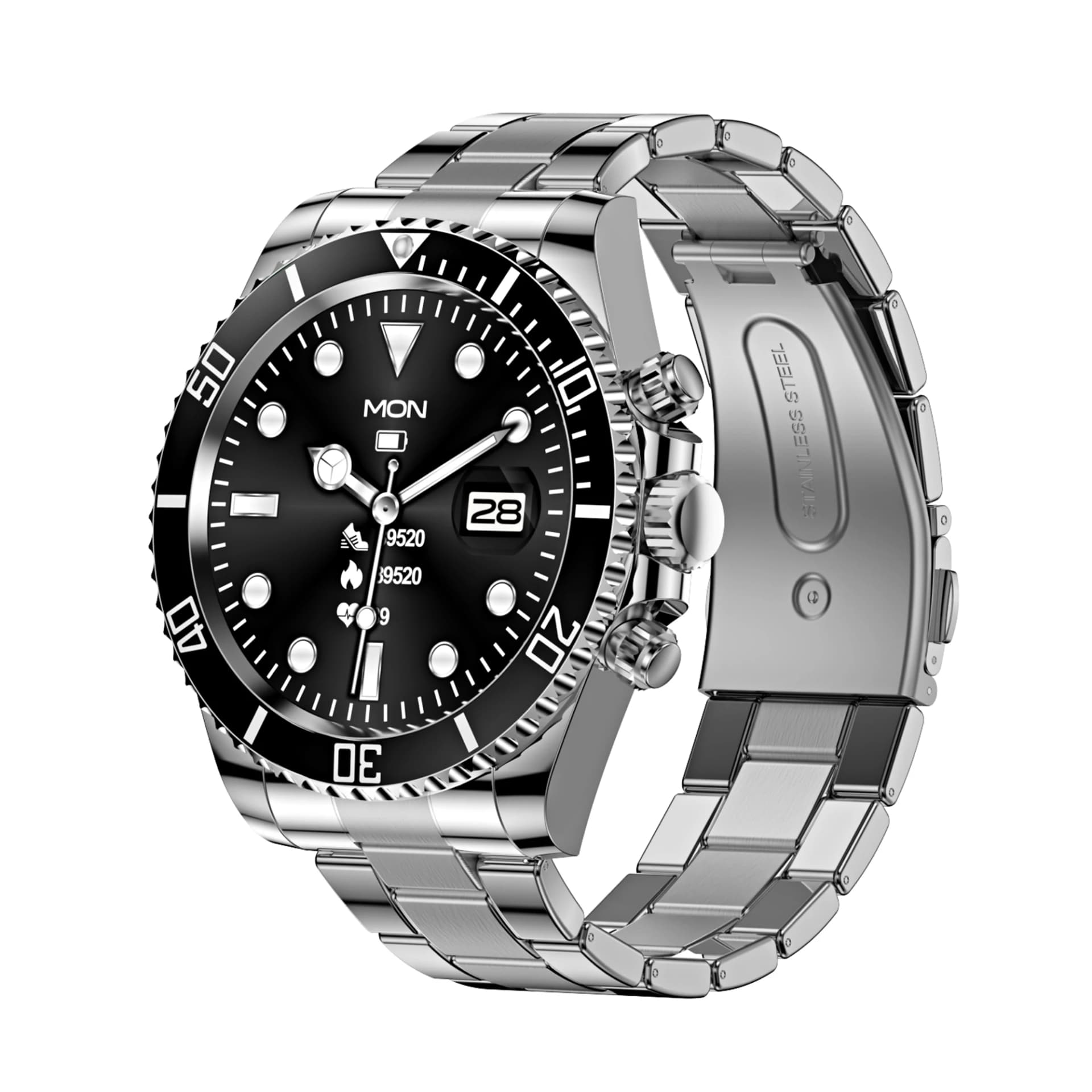 The 2025 new smart watch supports Bluetooth calls, health monitoring, stainless steel body, rugged and durable