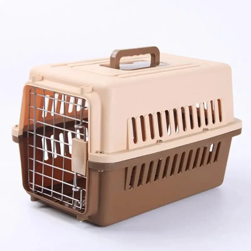 Portable Pet Carrier with Hinged Roof