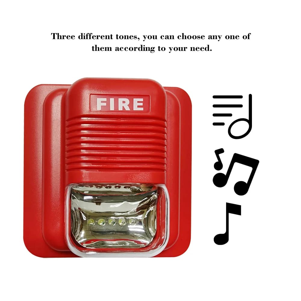 Fire Alarm Strobe Siren with Sound and Light Alert