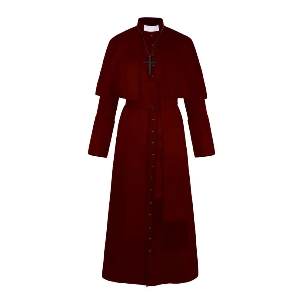 Halloween Costume Men Women Medieval Outfit Hooded Monk Costume Renaissance Priest Uniforms Robe Cosplay Witch Wizard Cloak Cape
