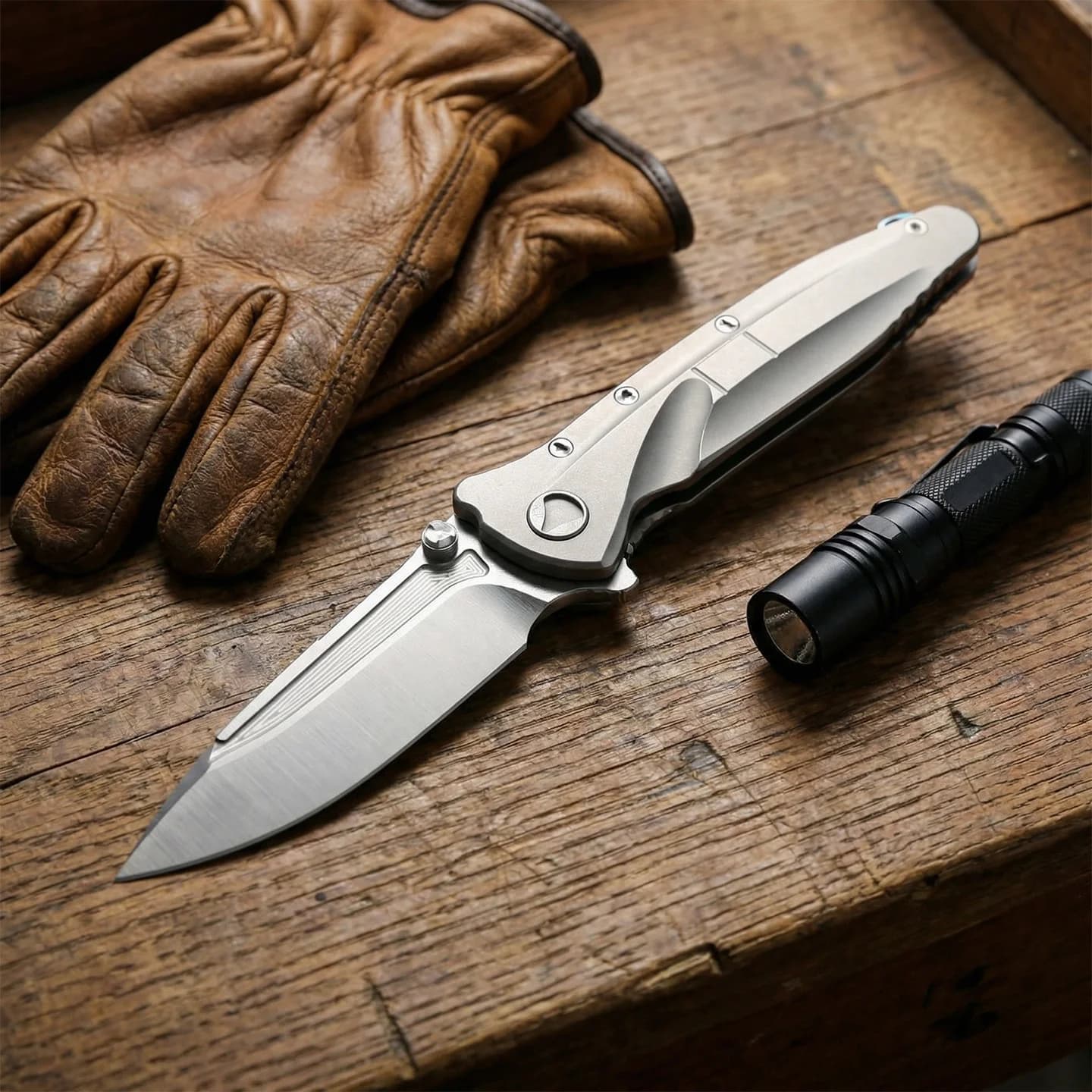 Delta - Compact High-Strength Folding Knife, EDC Personalized Knife, Titanium Alloy Handle, Home Use Fruit Cutting Knife