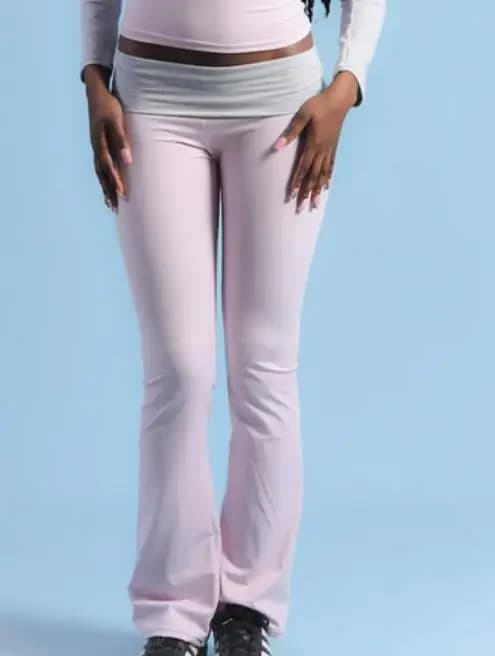 Women Fashion Flared Pants Casual Contrast Color Creativity Elastic Waist Bell Bottoms Bootcut Trousers Y2K 2024 New Streetwear