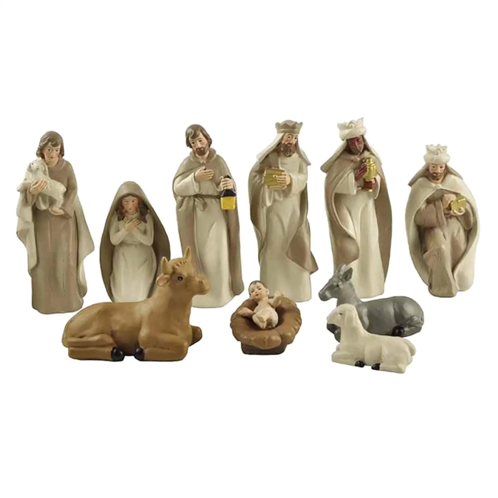 10-Piece Resin Nativity Set with Holy Family and Kings