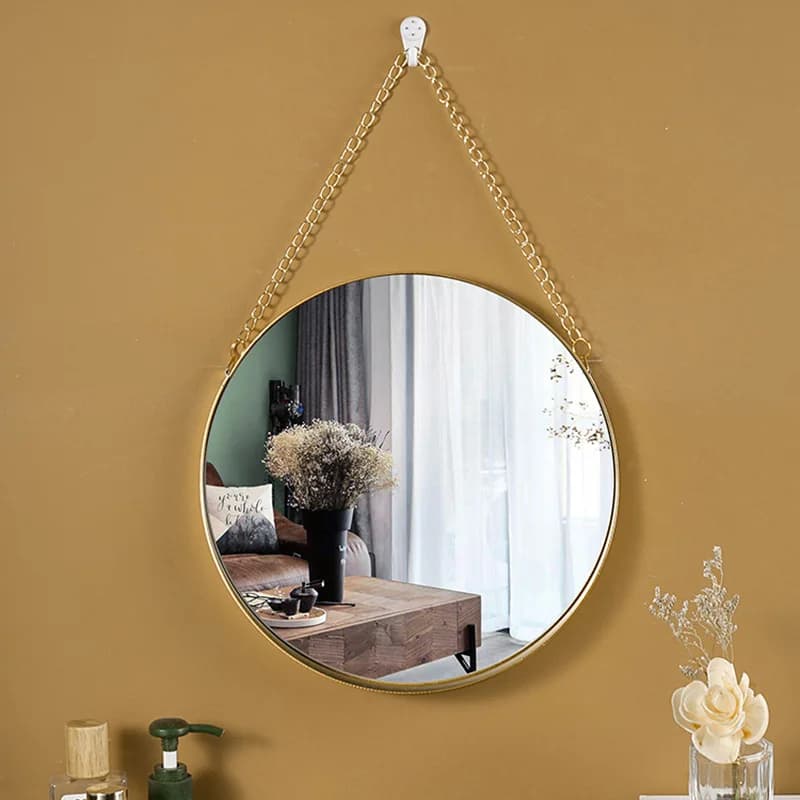 Round Stainless Steel Wall Mount Bathroom Mirror