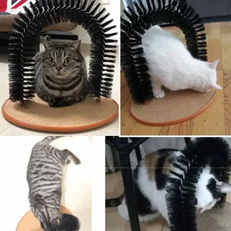 Cat Arch Self Groomer Scratcher Toy Durable Scratching Board Massage Brush Self Entertaining Pet Supplies for Cats