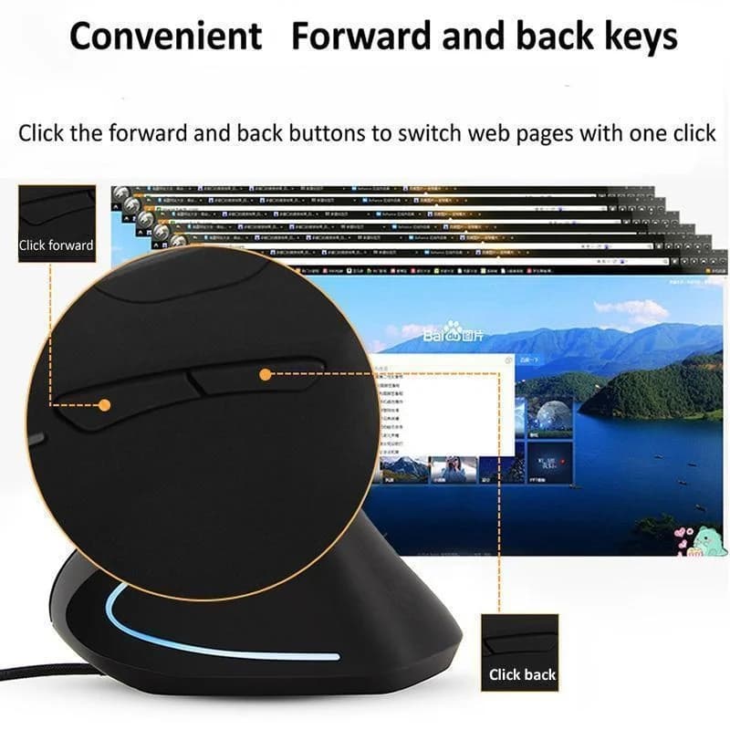 Wired Vertical Ergonomic Gaming Mouse