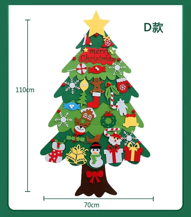 DIY Felt Christmas Tree Wall Hanging Set