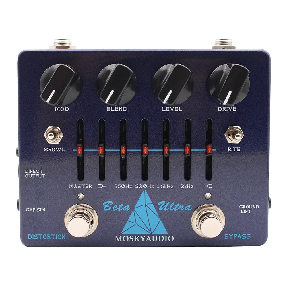 MOSKY Beta Ultra  Electric Bass Guitar Distortion Preamp/Direct Box Highly Flexible Tone Active 6-band graphic EQ With Headphone