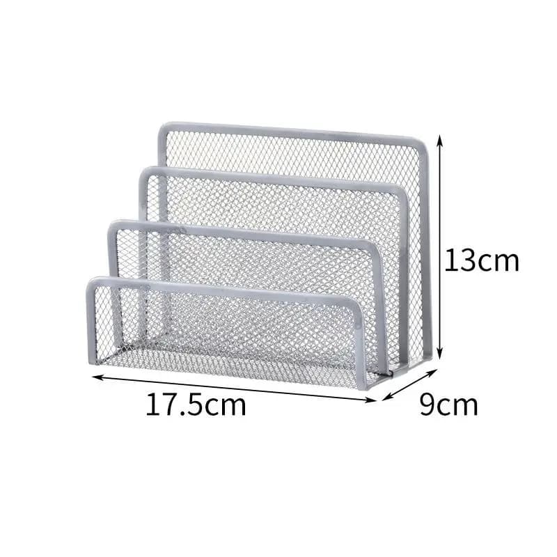 Desk Mail Organizer, 2 Pack Office Small Letter Sorter Desktop File Organizer Metal Mesh With 3 Vertical Upright Compartments