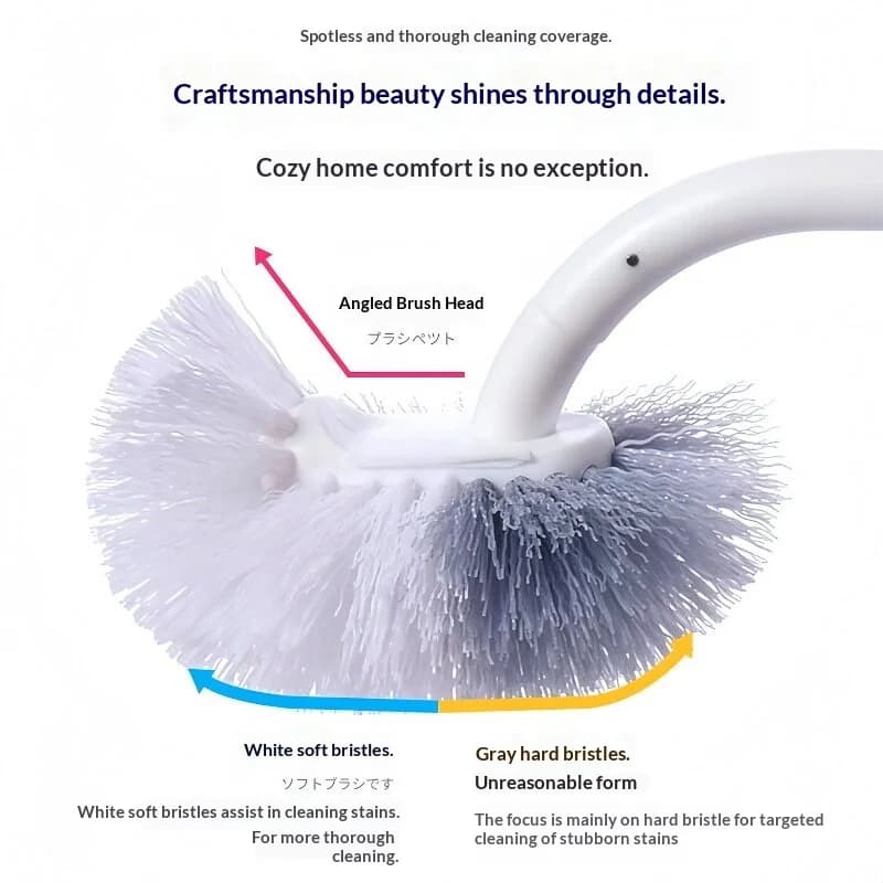 Toilet Brush Long Handle Curved Bowl Cleaner