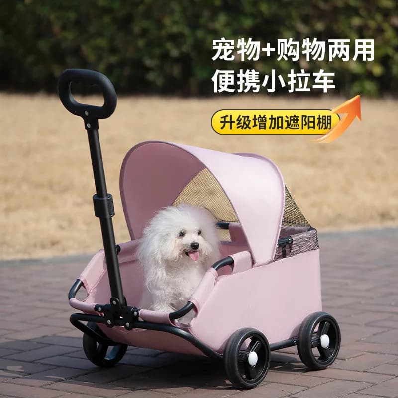 Folding Dog Stroller with Sun Cover