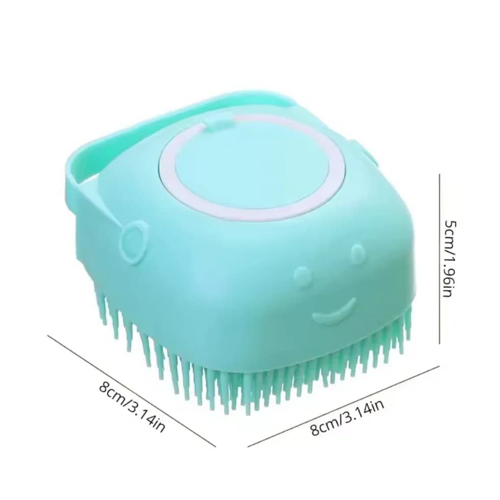 Pet Dog Shampoo Brush 2.7oz 80ml Cat Massage Comb Grooming Scrubber for Bathing Short Hair Soft Silicone Rubber