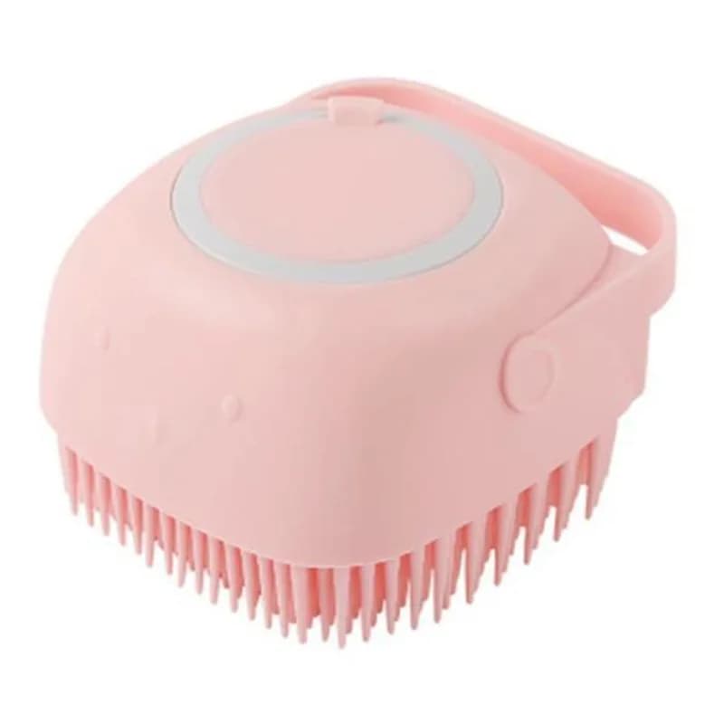Pet Massage Brush Dog Bathing Brush Shampoo Dispenser Soft Silicone Brush Rubber Bristle for Dogs and Cats Shower Grooming Tool