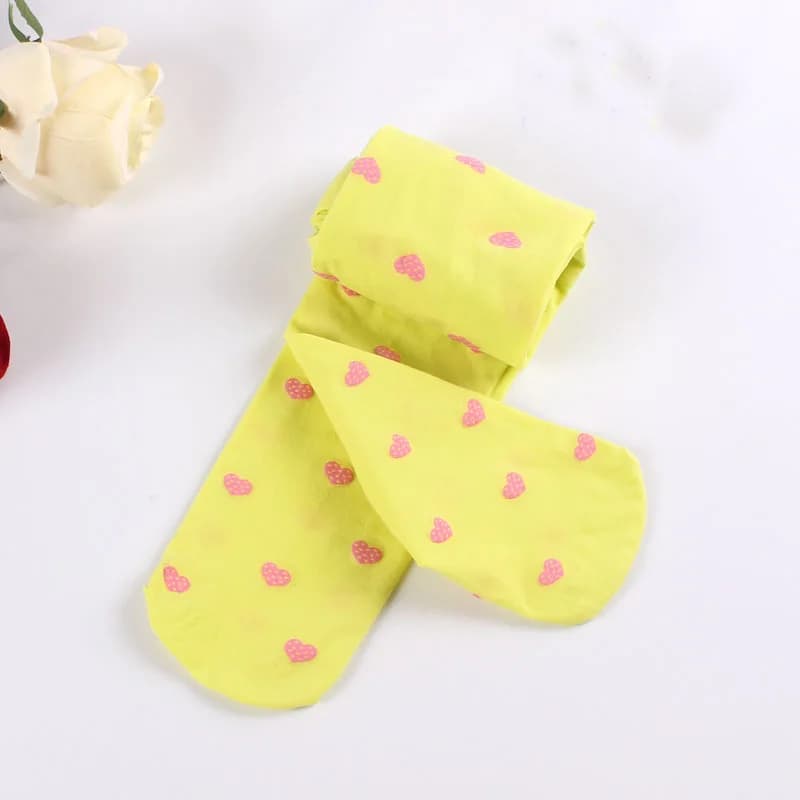 Girls Heart Pattern Elastic Waist Tights