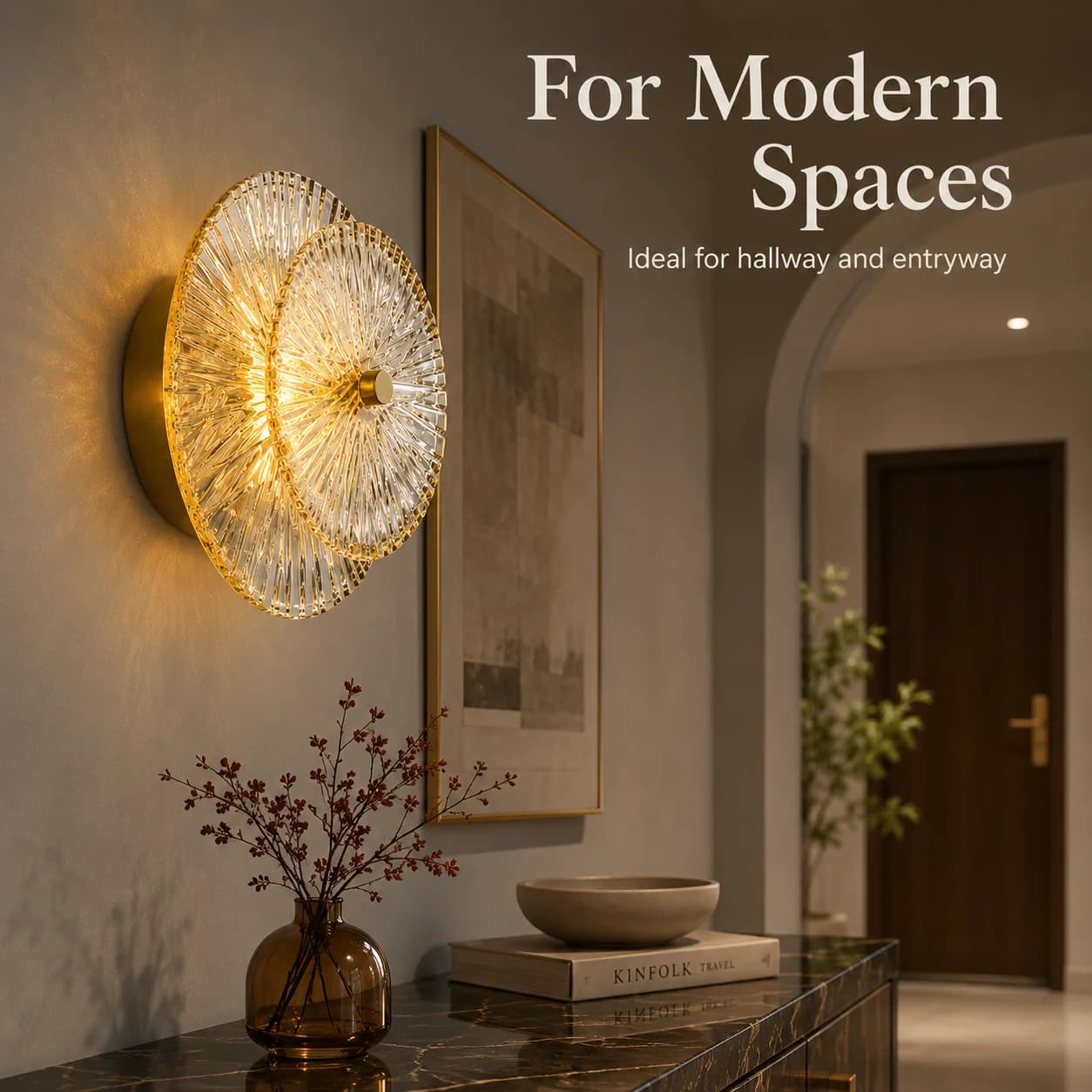 Post-modern Home Decor For Living Room Background Wall Lamp Bedroom Light Fixtures Luxury Glass Corridor Aisle Sconces