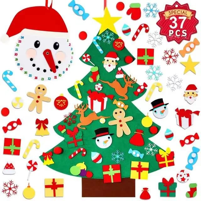 DIY Felt Christmas Tree Wall Hanging Set