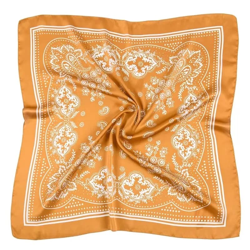 Black Paisley Cotton Square Scarf 70cm