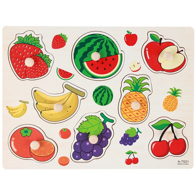 Wooden Peg Puzzles for Toddlers