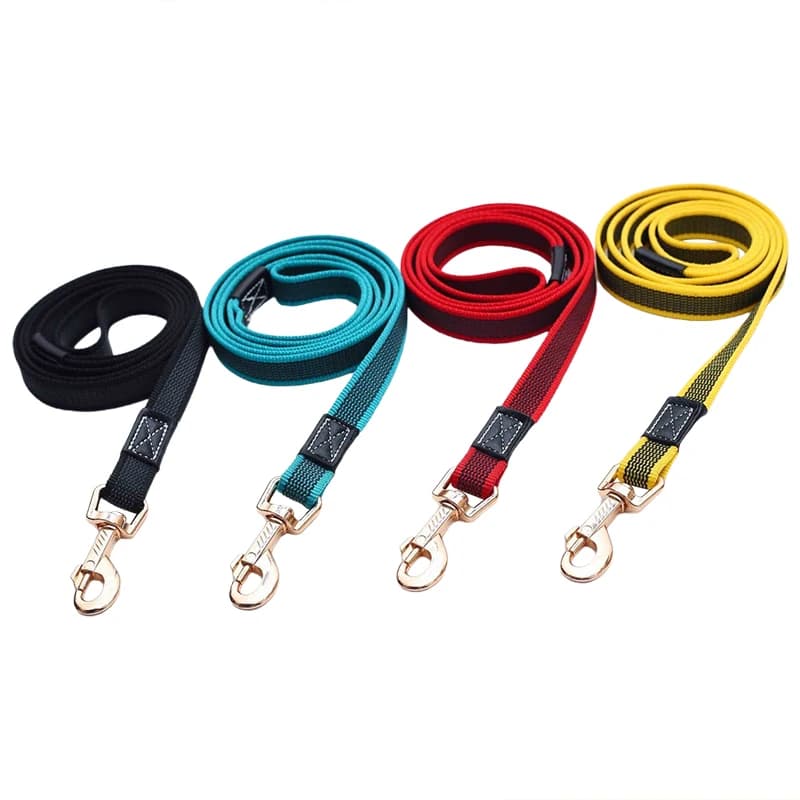 Adjustable Nylon Dog Leash with Rubber Grip