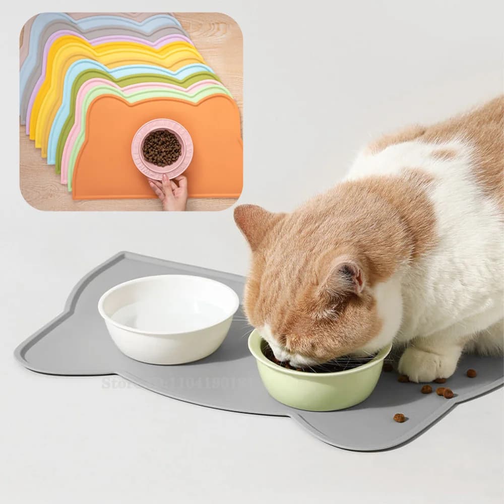 Silicone Pet Feeding Mat with Raised Edge