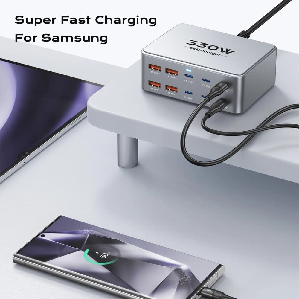 330W USB-C GaN Multiport Fast Charging Station